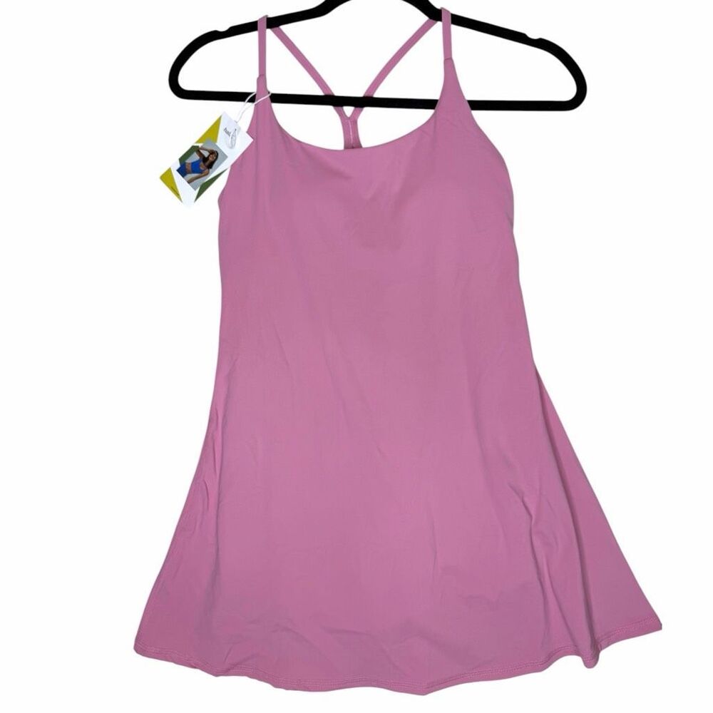 NEW Halara Girls Active Tennis Dress Skort Romper Pink XL 13-14 Built In Bra